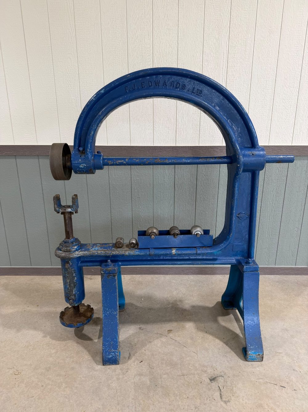 FJ Edwards M Type English Wheel for sale at Quinn Bros Industries, Spicewood Texas
