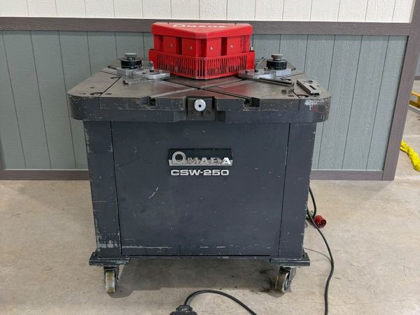Amada CSW-250 Notching / Cropping Machine for sale at Quinn Bros Industries, Spicewood Texas